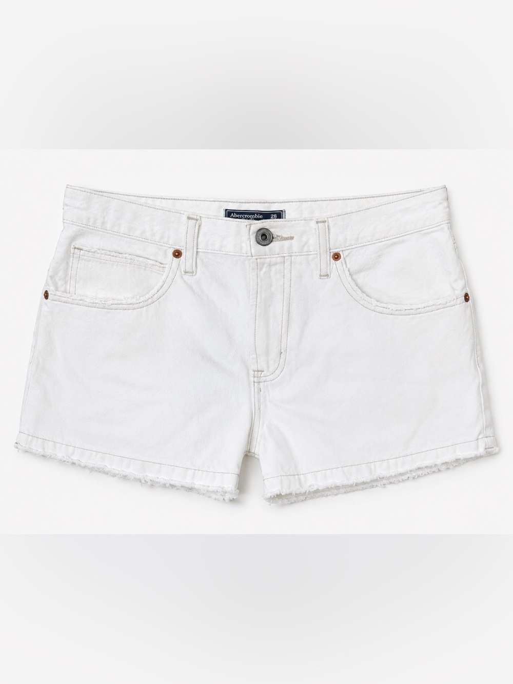 Abercrombie & Fitch White Distressed Cut Off Frayed Denim Shorts Size 28 / 6